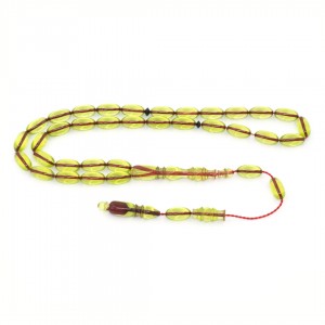 Green Amber Prayer Beads - Capsule Shaped Green Amber Prayer Beads - Capsule Shaped