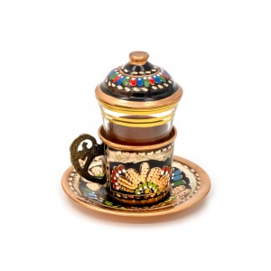 كوب شاي تركي من النحاس مصنوع يدوياً بمظهر جميل وأنيق   كوب شاي تركي من النحاس مصنوع يدوياً بمظهر جميل وأنيق