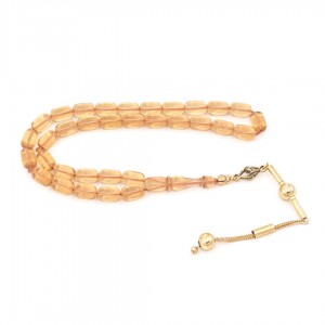 Yellow Amber Prayer Beads - Capsule Shaped Yellow Amber Prayer Beads - Capsule Shaped
