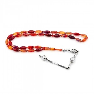 Red - Black Amber Prayer Beads - Barley Shaped Red - Black Amber Prayer Beads - Barley Shaped