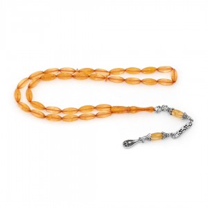 Yellow Amber Prayer Beads - Barley Shaped Yellow Amber Prayer Beads - Barley Shaped