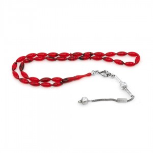 Red Amber Prayer Beads - Barley Shaped Red Amber Prayer Beads - Barley Shaped