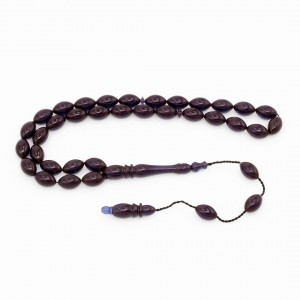 Dark Blue Amber Prayer Beads - Barley Shaped Dark Blue Amber Prayer Beads - Barley Shaped