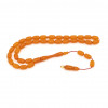 Orange Amber Prayer Beads - Capsule Shaped
