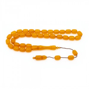Yellow Amber Prayer Beads - Capsule Shaped Yellow Amber Prayer Beads - Capsule Shaped
