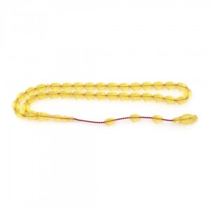 Yellow Amber Prayer Beads - Round Shaped Yellow Amber Prayer Beads - Round Shaped