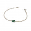 Sterling Silver Star Tennis Bracelet for Women with Green and White Zircon Stone