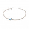Sterling Silver Star Tennis Bracelet for Women with Blue and White Zircon Stone