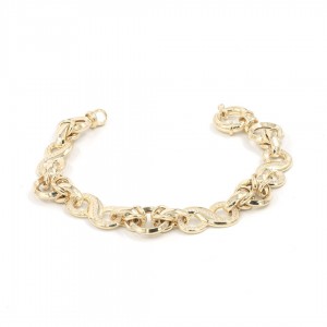 Silver Bracelet in Infinity Chain Design Made of 925 Sterling Silver in Gold Color Silver Bracelet in Infinity Chain Design Made of 925 Sterling Silver in Gold Color