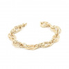 Turkish Bracelet in Gold Color Made of 925 Sterling Silver with Curved Interlocking Rings Design