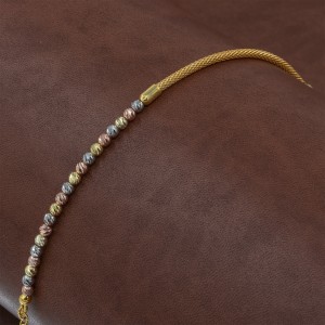 Sterling Silver Bracelet for Women in Gold Color Featuring Three Designs in One Bracelet Sterling Silver Bracelet for Women in Gold Color Featuring Three Designs in One Bracelet