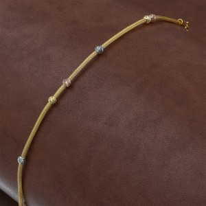 Women's Soft Silver Bracelet in Gold Color Decorated with Silver Balls in Beautiful Colors Women's Soft Silver Bracelet in Gold Color Decorated with Silver Balls in Beautiful Colors