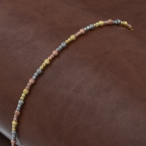 Sterling Silver Bracelet with Golden, Silver and Bronze Colored Balls