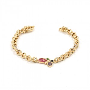 Women's Silver Bracelet in Gold Color with Butterfly and Infinity Symbol Women's Silver Bracelet in Gold Color with Butterfly and Infinity Symbol