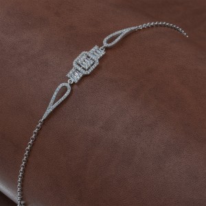 Silver Chain Bracelet for Women with Transparent Zircon Stones from Artolian Silver Chain Bracelet for Women with Transparent Zircon Stones from Artolian