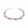 Turkish Silver Bracelet with Zircon Clear Stones