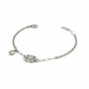 Luxurious Women's Bracelet in Smooth Silver with Zircon Stone and Water Drop