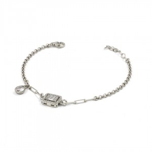 سوار نسائي فاخر من الفضة ناعم مع حجر الزيركون ونقطة الماء  سوار نسائي فاخر من الفضة ناعم مع حجر الزيركون ونقطة الماء