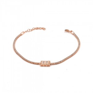 925 Sterling Silver Cubic Zirconia Tennis Bracelet with Round Stones for Women 925 Sterling Silver Cubic Zirconia Tennis Bracelet with Round Stones for Women