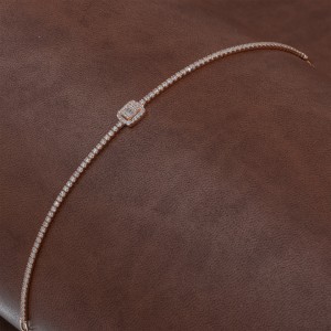 Classic Gold Plated Sterling Silver Bracelet with Cubic Zirconia for Women Classic Gold Plated Sterling Silver Bracelet with Cubic Zirconia for Women