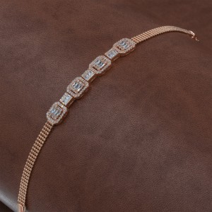 Women's Wide Sterling Silver Bracelet in Golden Color with Zircon Stones Women's Wide Sterling Silver Bracelet in Golden Color with Zircon Stones