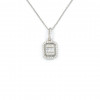 925 Sterling Silver Necklace Decorated with White Zircon Stones Diamonds