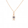 925 Sterling Silver Necklace with Pearl Stone Pendant in Fish Design