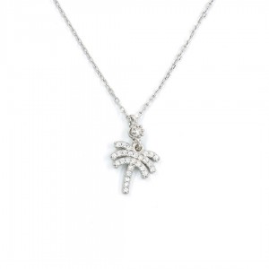 Sterling Silver Chain for Women with Palm Tree Pendant Sterling Silver Chain for Women with Palm Tree Pendant