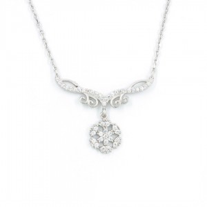 Elegant 925 Silver Necklace Studded with Zircon Stones Elegant 925 Silver Necklace Studded with Zircon Stones
