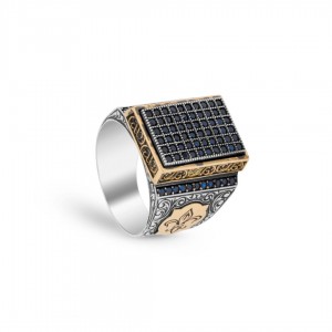 خاتم فضة فاخر للرجال بحجر زركون خاتم فضة فاخر للرجال بحجر زركون