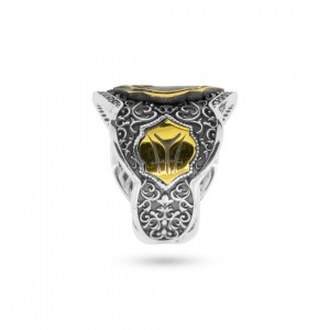 خاتم رجالي من الفضة بنقش النسر السلجوقي  ورمز قبيلة الكايي خاتم رجالي من الفضة بنقش النسر السلجوقي  ورمز قبيلة الكايي
