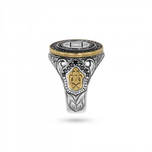 خاتم سليمان, خاتم فاخر من الفضة الإسترلينية عيار 925 بحجر زركونيا أسود خاتم سليمان, خاتم فاخر من الفضة الإسترلينية عيار 925 بحجر زركونيا أسود