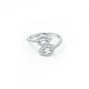 Women's Ring with Raindrop Design Inlaid with Zircon Diamond Stone, 925 Sterling Silver Women's Ring Women's Ring with Raindrop Design Inlaid with Zircon Diamond Stone, 925 Sterling Silver Women's Ring