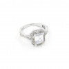 Handmade Turkish Sterling Silver Ring for Women with Geometric Zircon Stone