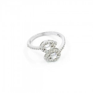 Women's Ring with Raindrop Design Inlaid with Zircon Diamond Stone, 925 Sterling Silver Women's Ring Women's Ring with Raindrop Design Inlaid with Zircon Diamond Stone, 925 Sterling Silver Women's Ring