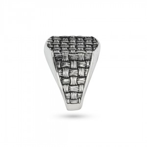 Turkish Men's Ring, Handmade 925 Sterling Silver Ring with Attractive Mesh Design Turkish Men's Ring, Handmade 925 Sterling Silver Ring with Attractive Mesh Design