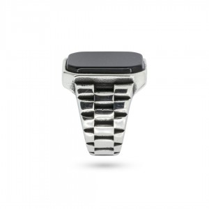 خاتم رجالي فاخر مصنوع يدويًا من الفضة الاسترلينية 925 مع حجر العقيق خاتم رجالي فاخر مصنوع يدويًا من الفضة الاسترلينية 925 مع حجر العقيق