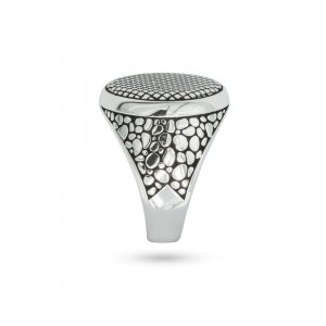 Luxury Men's 925 Sterling Silver Turkish Ring with Exquisite Silver Mesh Design Luxury Men's 925 Sterling Silver Turkish Ring with Exquisite Silver Mesh Design