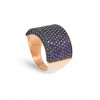 Circle Model Purple Zircon Stone Copper Color 925 Sterling Silver Ring for Women	