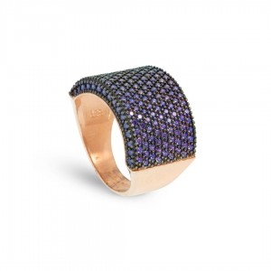 Circle Model Purple Zircon Stone Copper Color 925 Sterling Silver Ring for Women	 Circle Model Purple Zircon Stone Copper Color 925 Sterling Silver Ring for Women