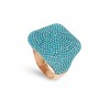 Square Model Green Zircon Stone 925 Sterling Silver Ring for Women