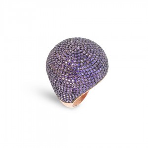 Women's Ring with Oval Design and Purple Zircon Stone in 925 Sterling Silver Women's Ring with Oval Design and Purple Zircon Stone in 925 Sterling Silver