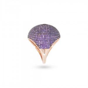Women's Ring with Oval Design and Purple Zircon Stone in 925 Sterling Silver Women's Ring with Oval Design and Purple Zircon Stone in 925 Sterling Silver