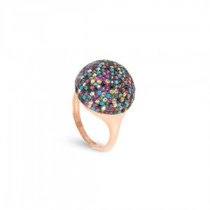 Women's Ring with Sphere Model and Colored Zircon Stone in 925 Sterling Silver Women's Ring with Sphere Model and Colored Zircon Stone in 925 Sterling Silver