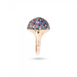 Women's Ring with Sphere Model and Colored Zircon Stone in 925 Sterling Silver Women's Ring with Sphere Model and Colored Zircon Stone in 925 Sterling Silver