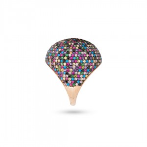 Women's Ring Sterling Silver Elegance with Colored Zircon Stones Women's Ring Sterling Silver Elegance with Colored Zircon Stones