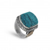 925 Sterling Silver Turkish Blue Agate Men's Ring – Smooth Touch and Elegant Look 925 Sterling Silver Turkish Blue Agate Men's Ring – Smooth Touch and Elegant Look