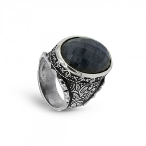 925 Sterling Silver Black Yemeni Agate Ring - Antique Design for Men 925 Sterling Silver Black Yemeni Agate Ring - Antique Design for Men
