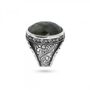 925 Sterling Silver Black Yemeni Agate Ring - Antique Design for Men 925 Sterling Silver Black Yemeni Agate Ring - Antique Design for Men