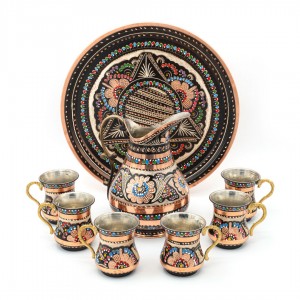 طقم تركي من النحاس لتقديم المشروبات الباردة  طقم تركي من النحاس لتقديم المشروبات الباردة